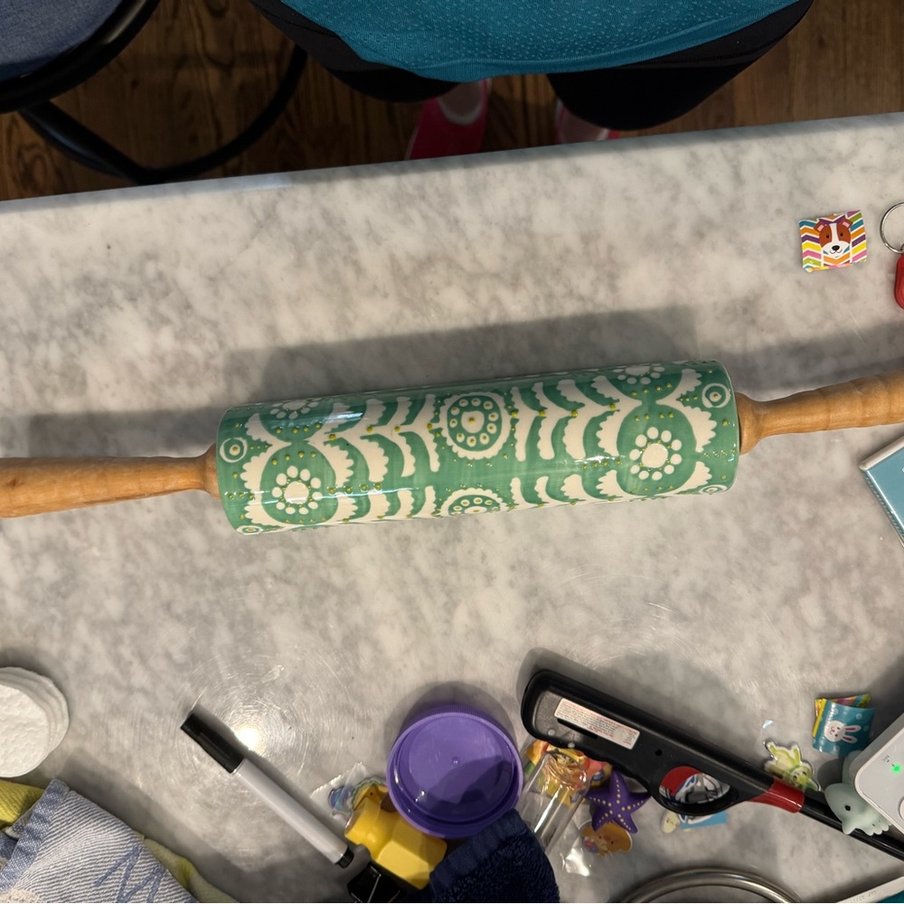 Green Floral Rolling Pin from Anthropologie